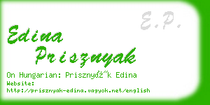 edina prisznyak business card